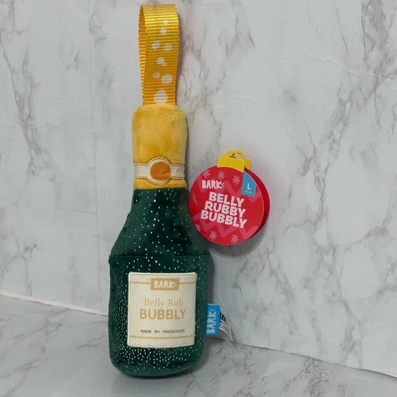 BARK Super Chewer Green Belly Rubby Bubbly Crinkle Squeaker Dog Toy - Picture 9 of 9